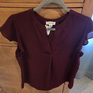 Calvin Klein Women's Burgundy Top
